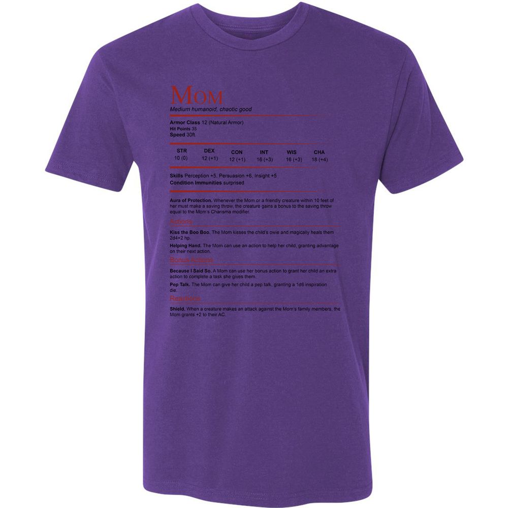 Mom Stats Premium Unisex T-Shirt - Purple Rush - 7