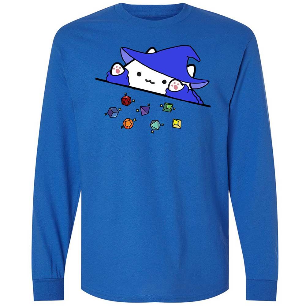 Cat Throws Dices Long Sleeve T-Shirt - Royal - 7