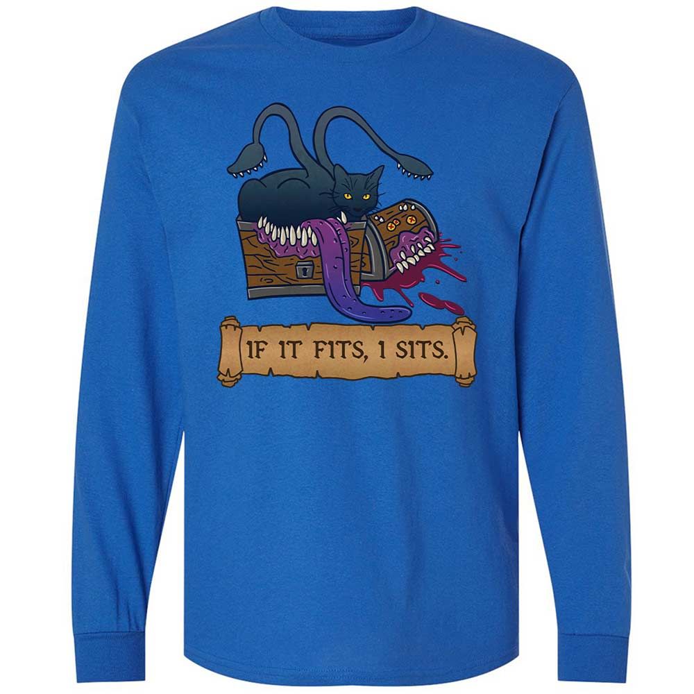 If It Fits I Sits Long Sleeve T-Shirt - Royal - 7