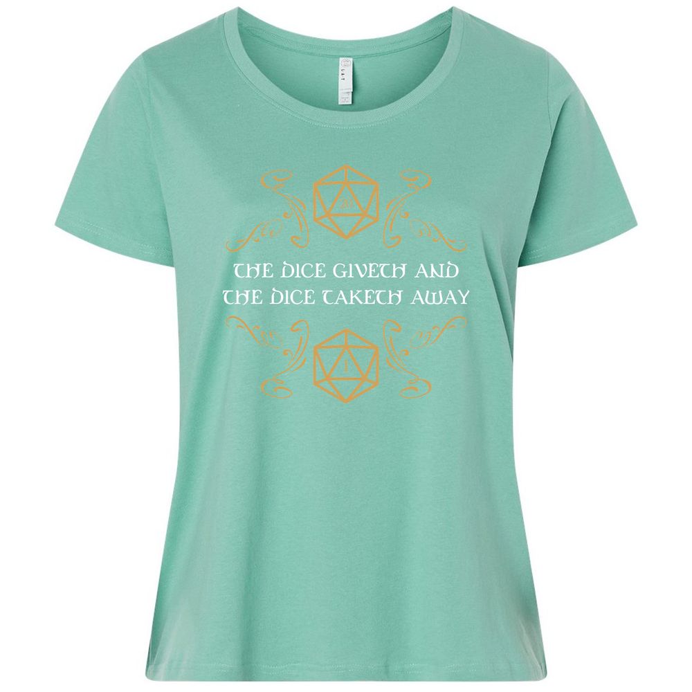 The Dice Giveth and Taketh Away Natural 20 and Critical Fail Ladies Curvy Jersey - Saltwater - 7