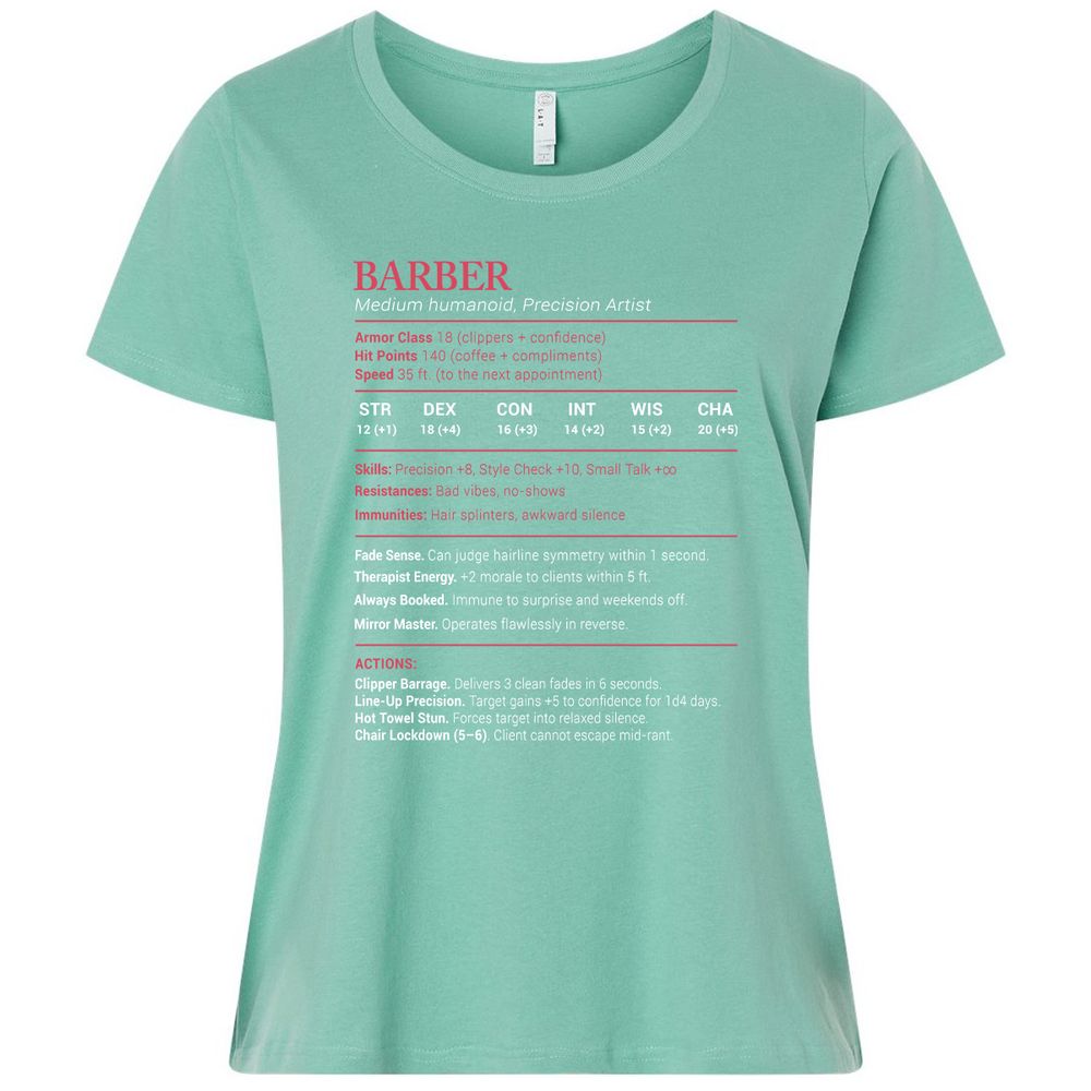 Barber Stats Ladies Curvy Jersey - Saltwater - 7