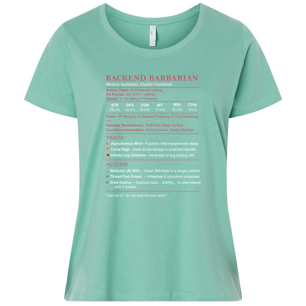 Backend Barbarian Stats Ladies Curvy Jersey - Saltwater - 7