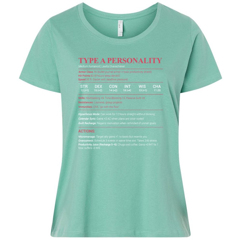 Type A Stats Ladies Curvy Jersey - Saltwater - 7