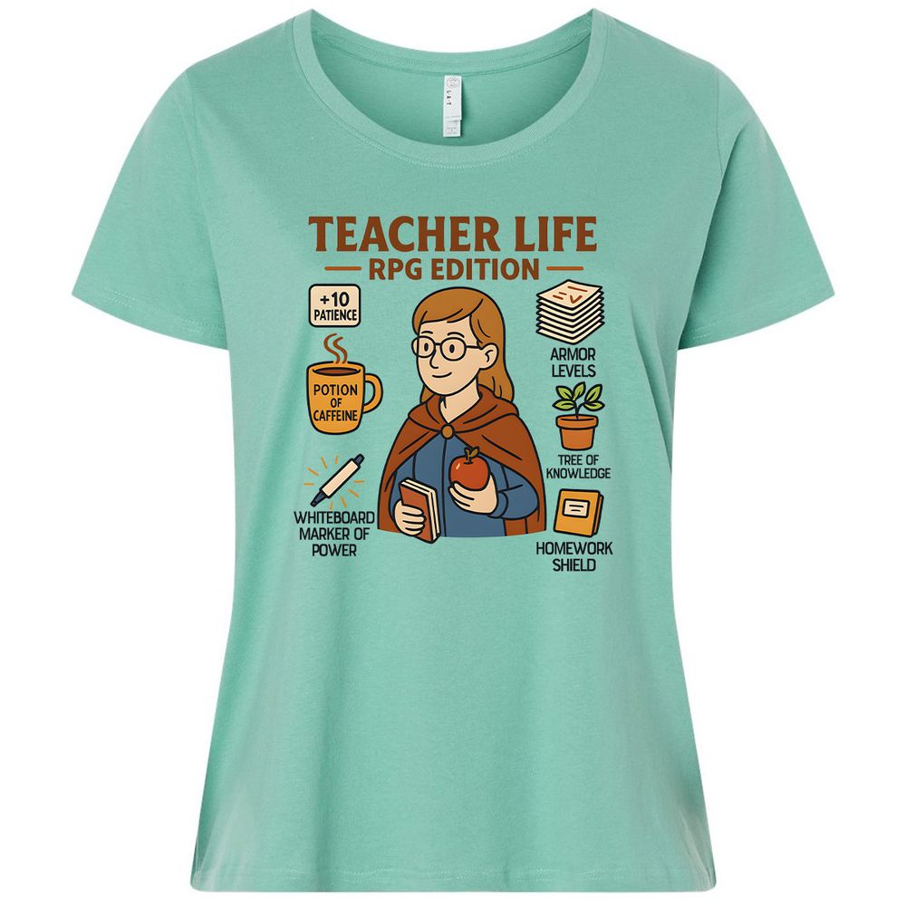 Teacher Life RPG Edition Ladies Curvy Jersey - Saltwater - 7