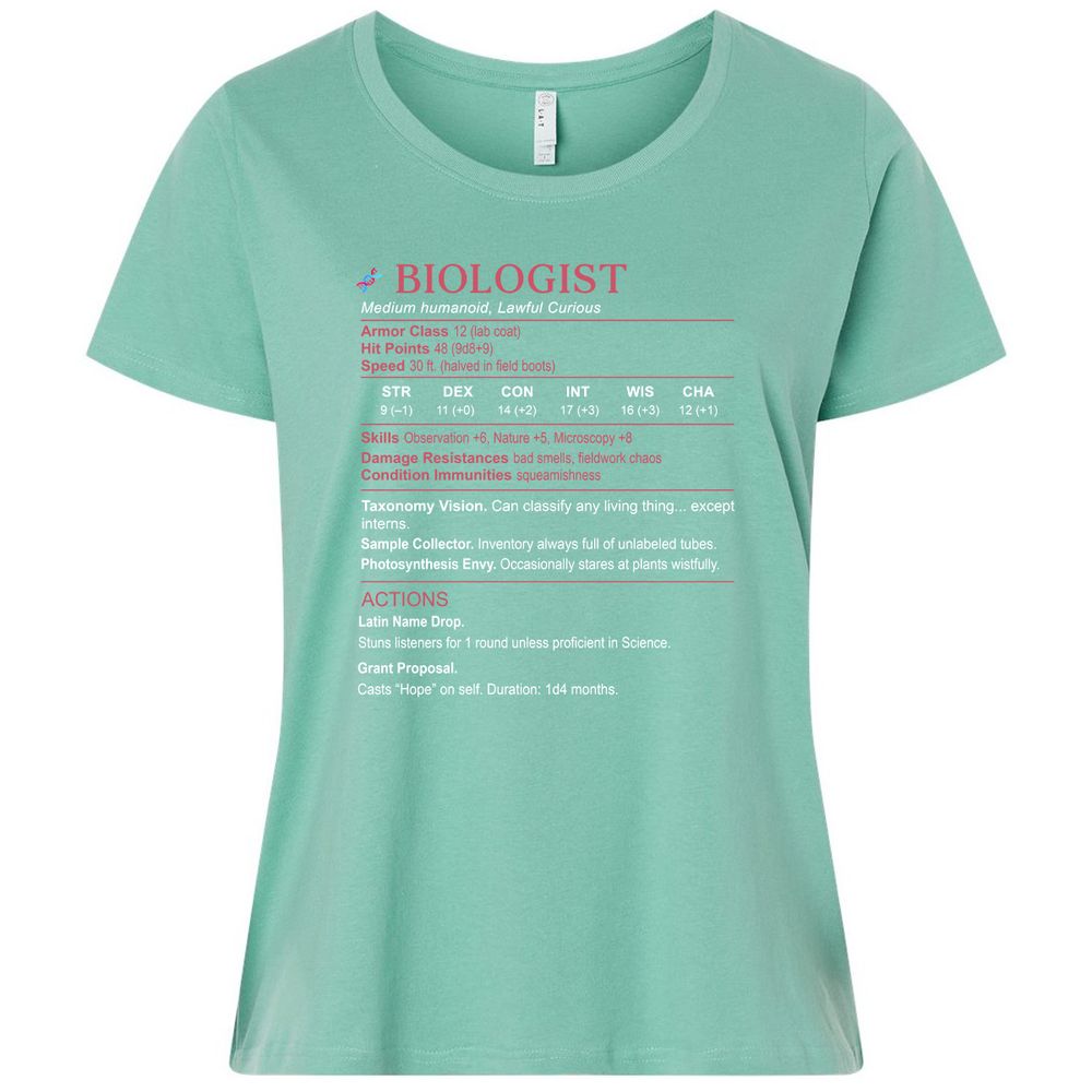 Biologist Stats Ladies Curvy Jersey - Saltwater - 7