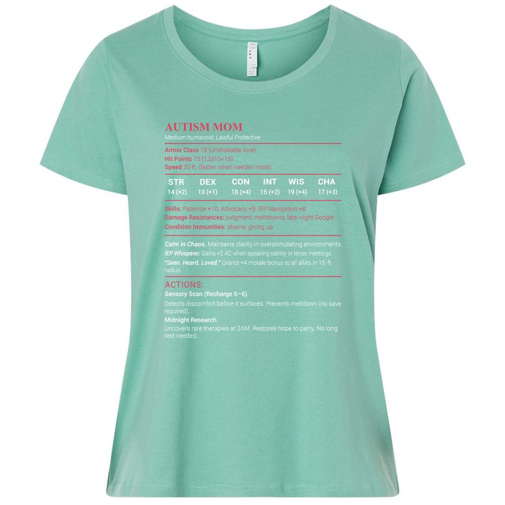 Autism Mom Stats Ladies Curvy Jersey - Saltwater - 7