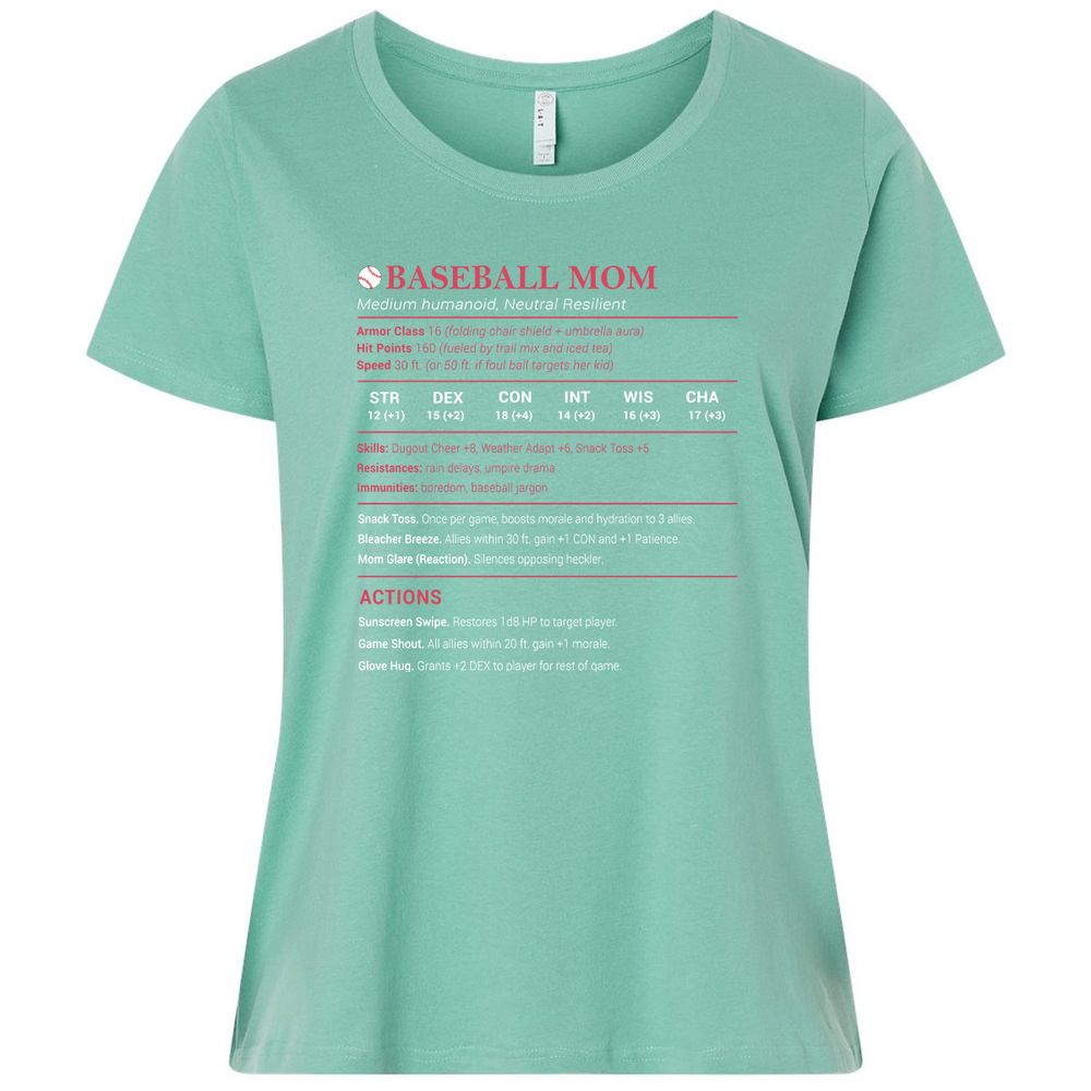 Baseball Mom Ladies Curvy Jersey - Saltwater - 7