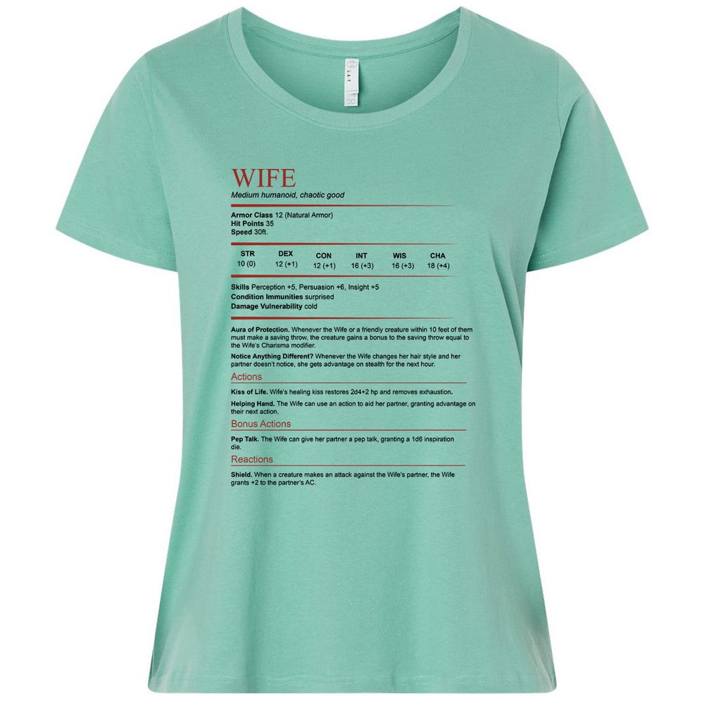 Wife White Ladies Curvy Jersey - Saltwater - 7