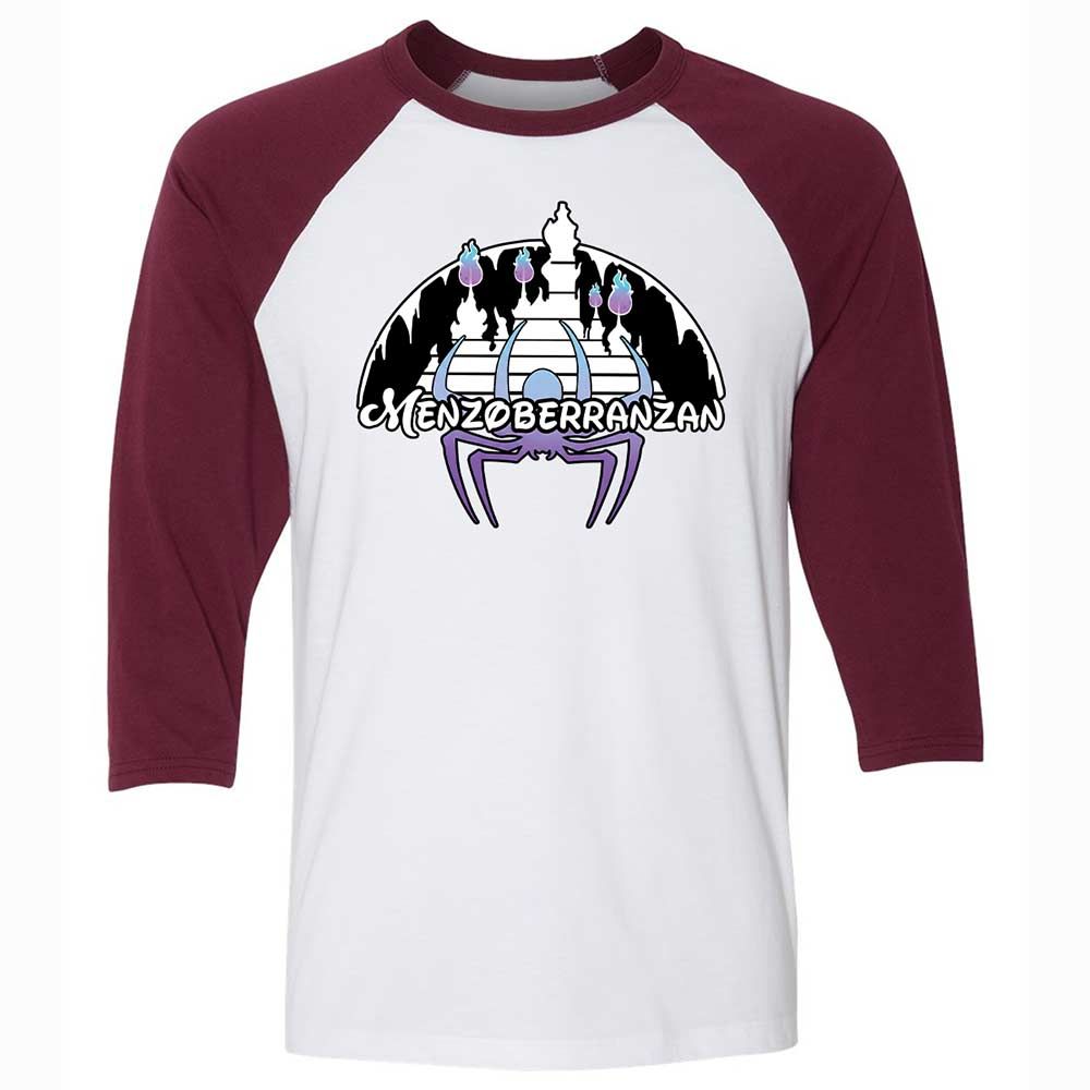 Menzoberranzan Unisex 3/4 Baseball Tee - White/Maroon - 7