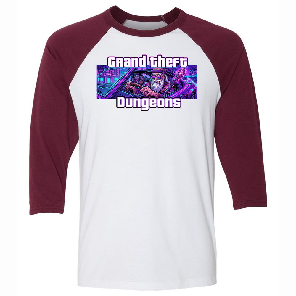 Grand Theft Dungeons Miami - White/Maroon - 7