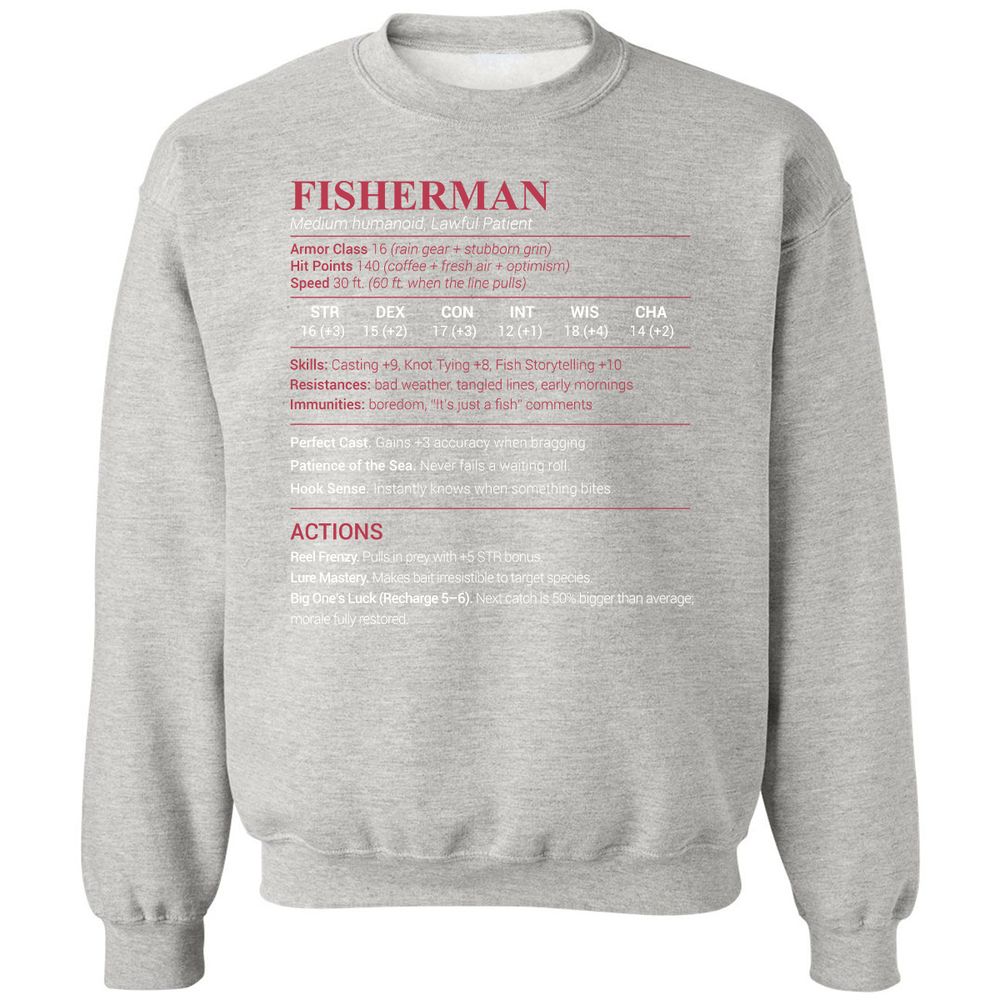 Fisherman Stats Classic Unisex Sweatshirt - Ash - 8