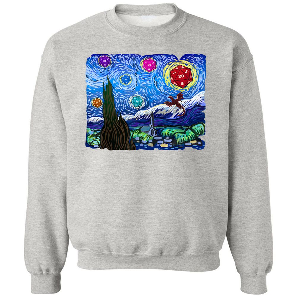 Dragon Starry Night Classic Unisex Sweatshirt - Ash - 8