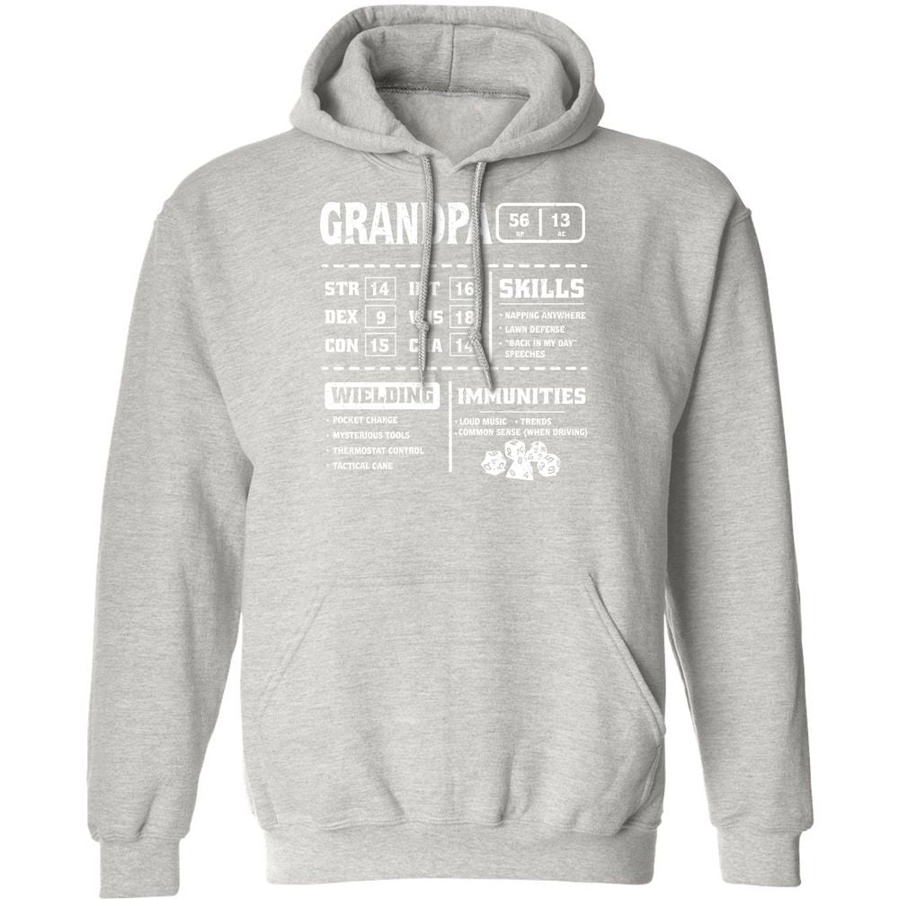 Grandpa Stats 2 Classic Unisex Hoodie - Ash - 8