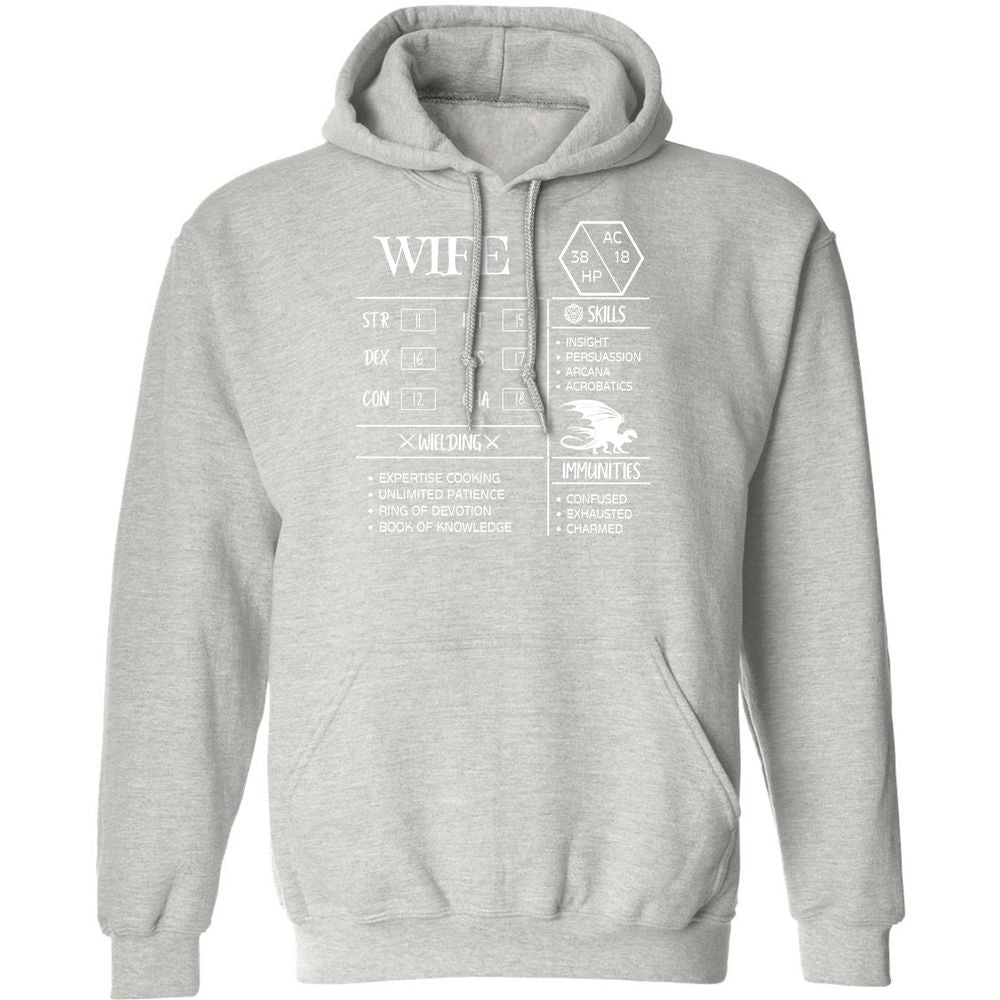 Wife Stats 2 Classic Unisex Hoodie - Ash - 8
