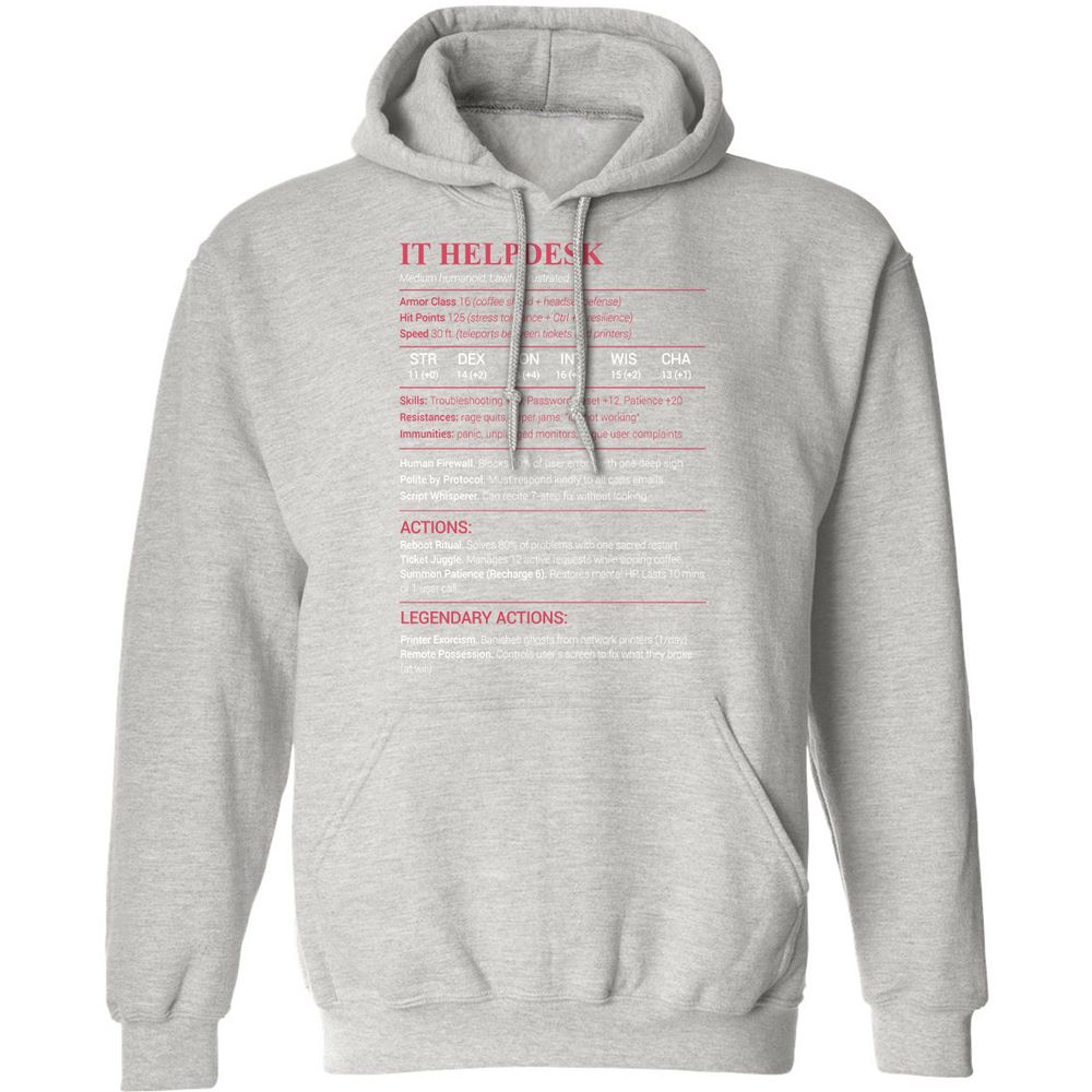 IT Helpdesk Classic Unisex Hoodie - Ash - 8