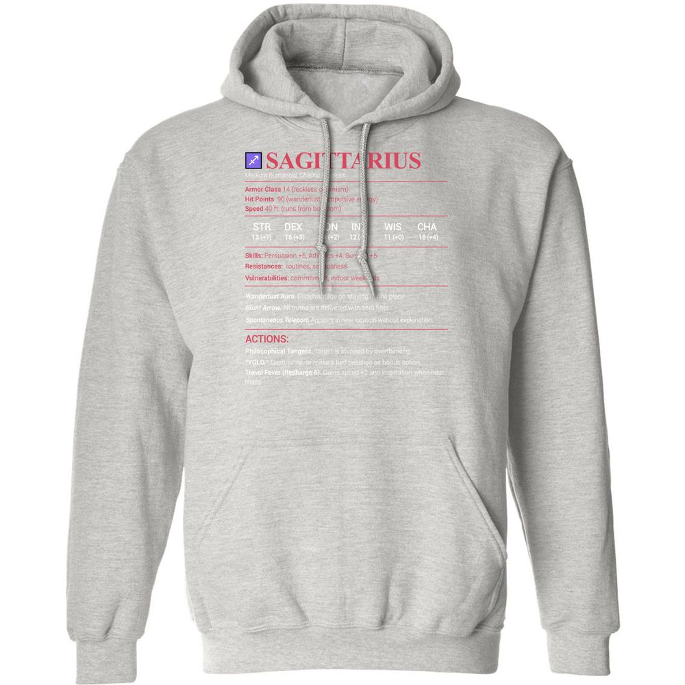 Sagittarius Stats Classic Unisex Hoodie - Ash - 8
