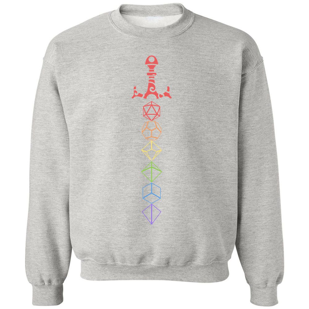Rainbow Dice Sword LGBT Classic Unisex Sweatshirt - Ash - 8