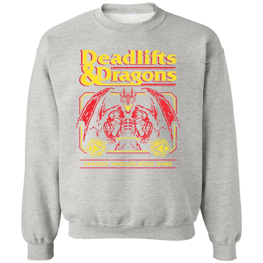 Deadlifts And Dragons Classic Unisex Sweatshirt - Ash - 8