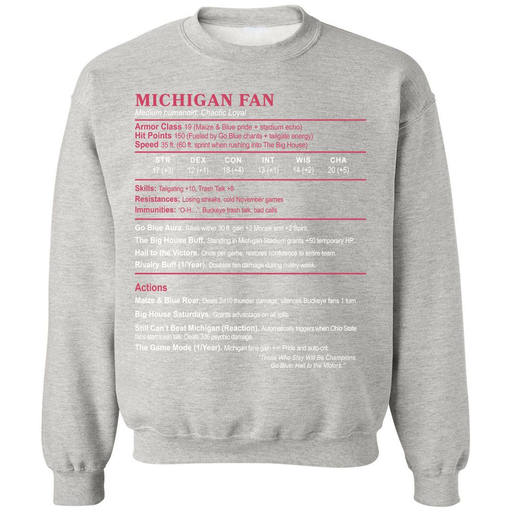 MICHIGAN FAN Classic Unisex Sweatshirt - Ash - 8