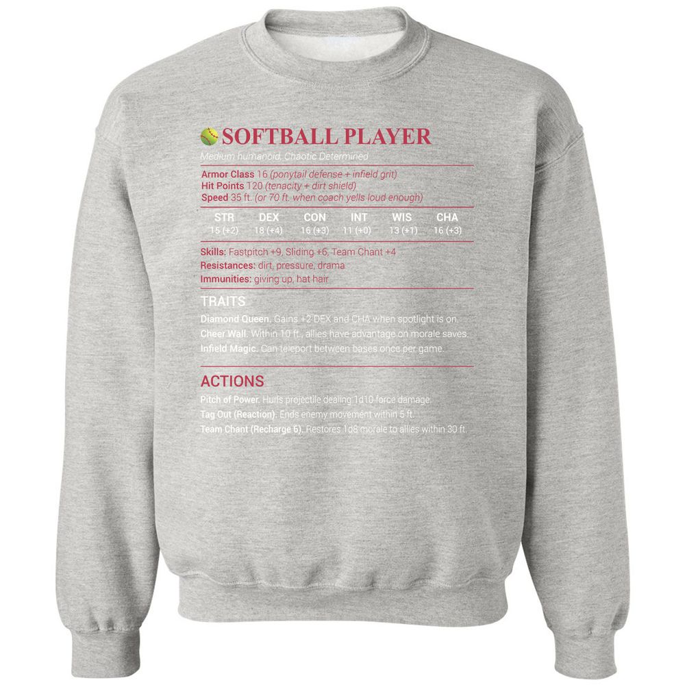 Softball Player Classic Unisex Sweatshirt - Ash - 8