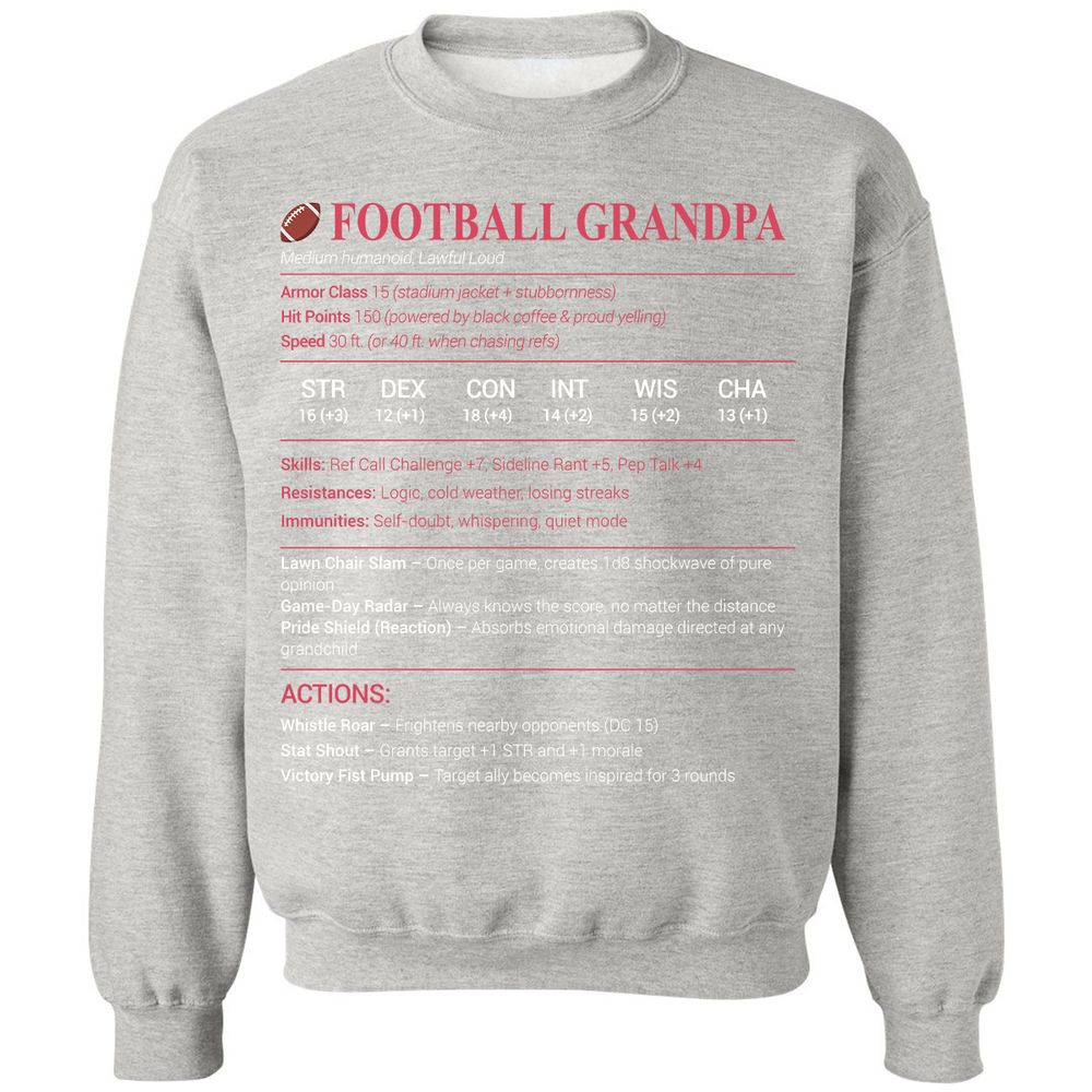 Football Grandpa Classic Unisex Sweatshirt - Ash - 8