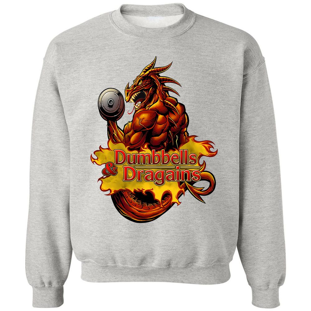 Dumbbells & Dragains Classic Unisex Sweatshirt - Ash - 8