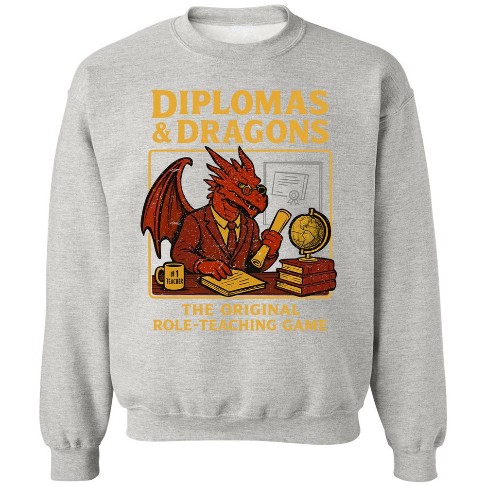 Diplomas & Dragons Classic Unisex Sweatshirt - Ash - 8