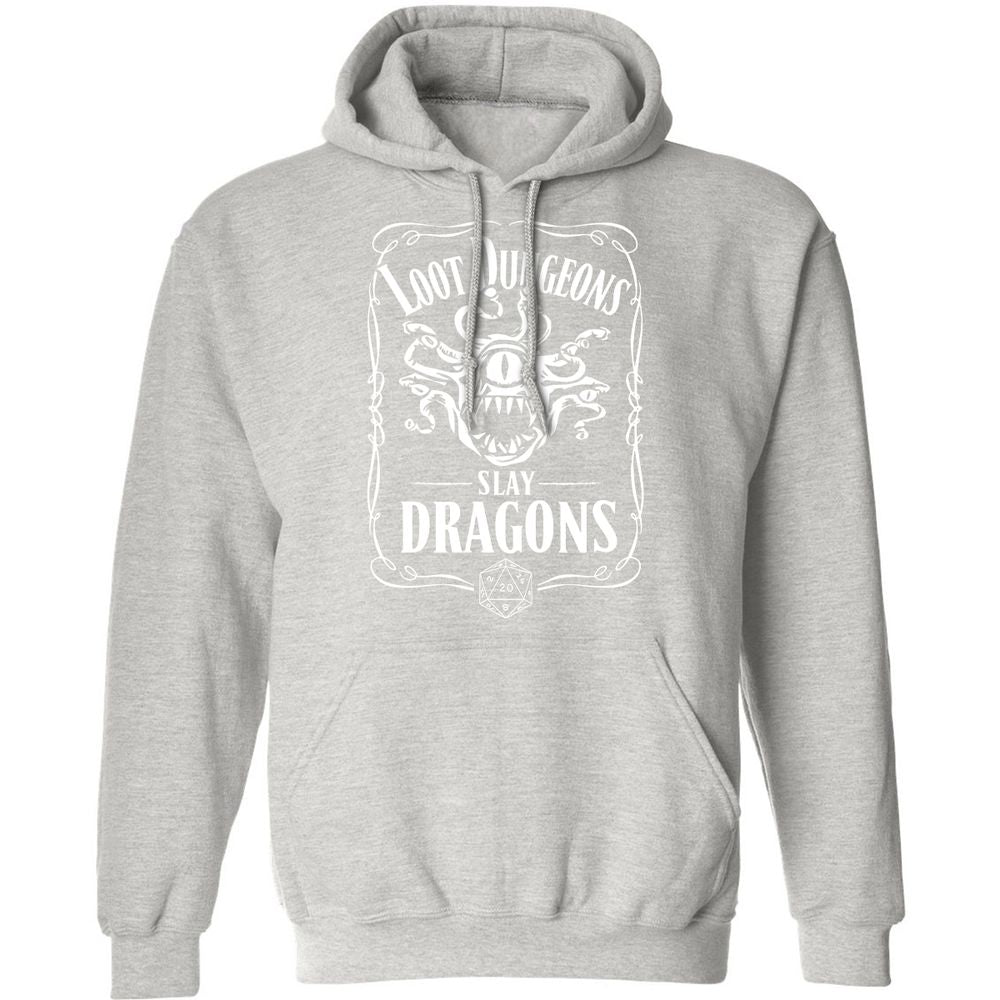 Loot Dungeon Slay Dragons Classic Unisex Hoodie - Ash - 8