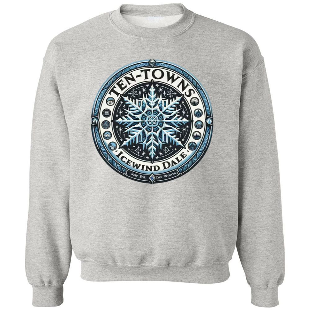 Ten-Towns Icewind Dale Classic Unisex Sweatshirt - Ash - 8
