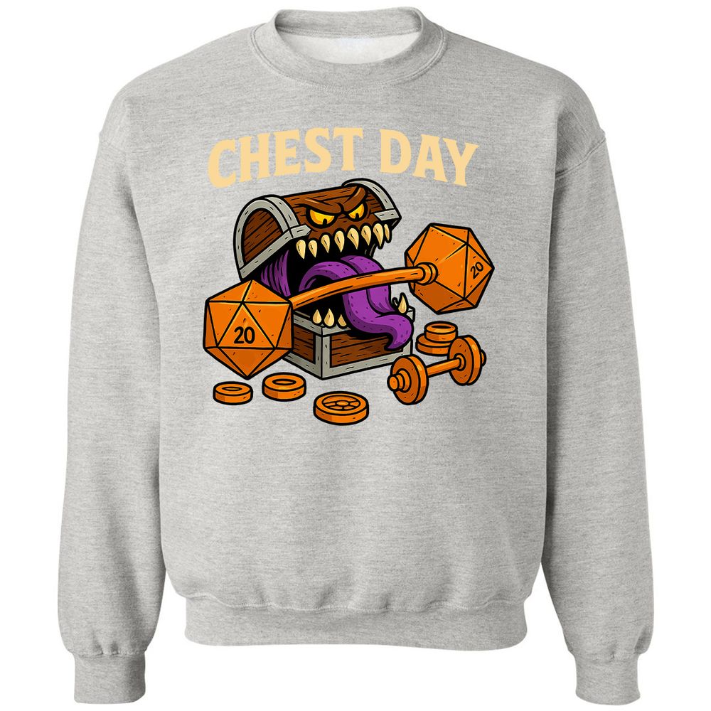 Chest Day Classic Unisex Sweatshirt - Ash - 8