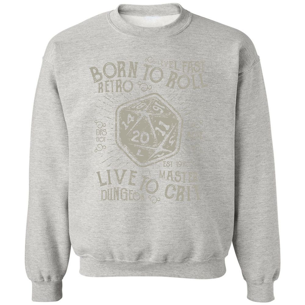 Born To Roll Live To Crit Classic Unisex Sweatshirt - Ash - 8