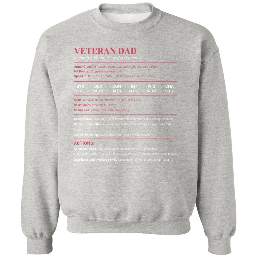 Veteran Dad Classic Unisex Sweatshirt - Ash - 8