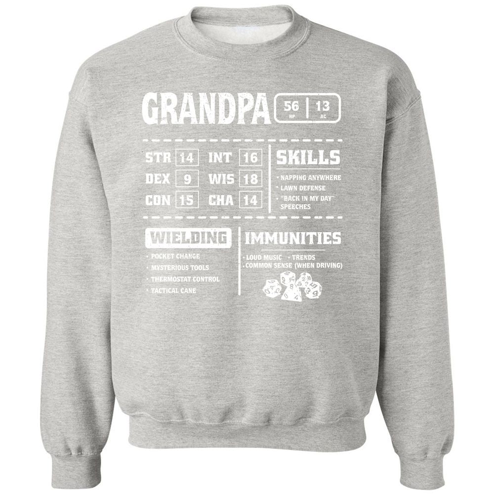 Grandpa Stats 2 Classic Unisex Sweatshirt - Ash - 8