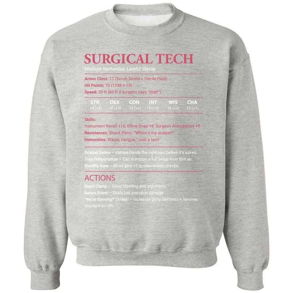 Surgical Tech Classic Unisex Sweatshirt - Ash - 8
