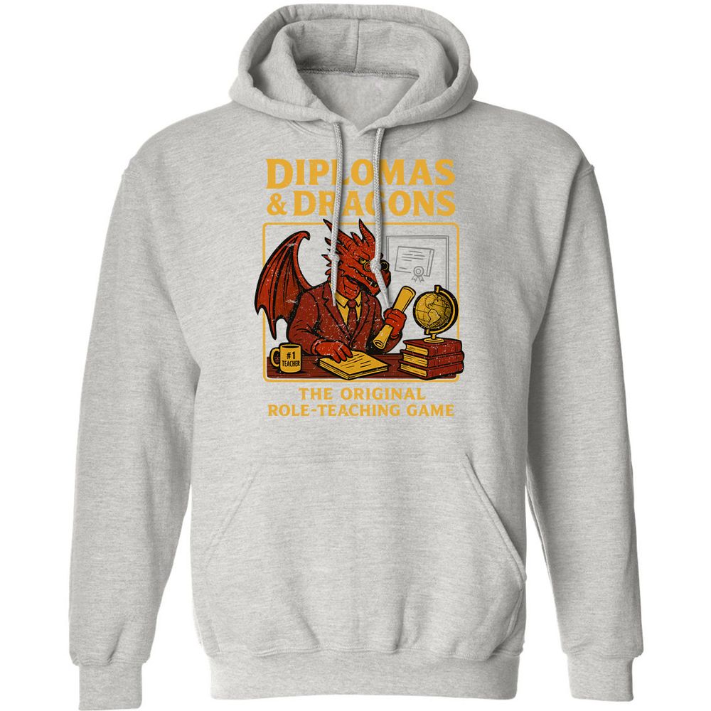 Diplomas & Dragons Classic Unisex Hoodie - Ash - 8