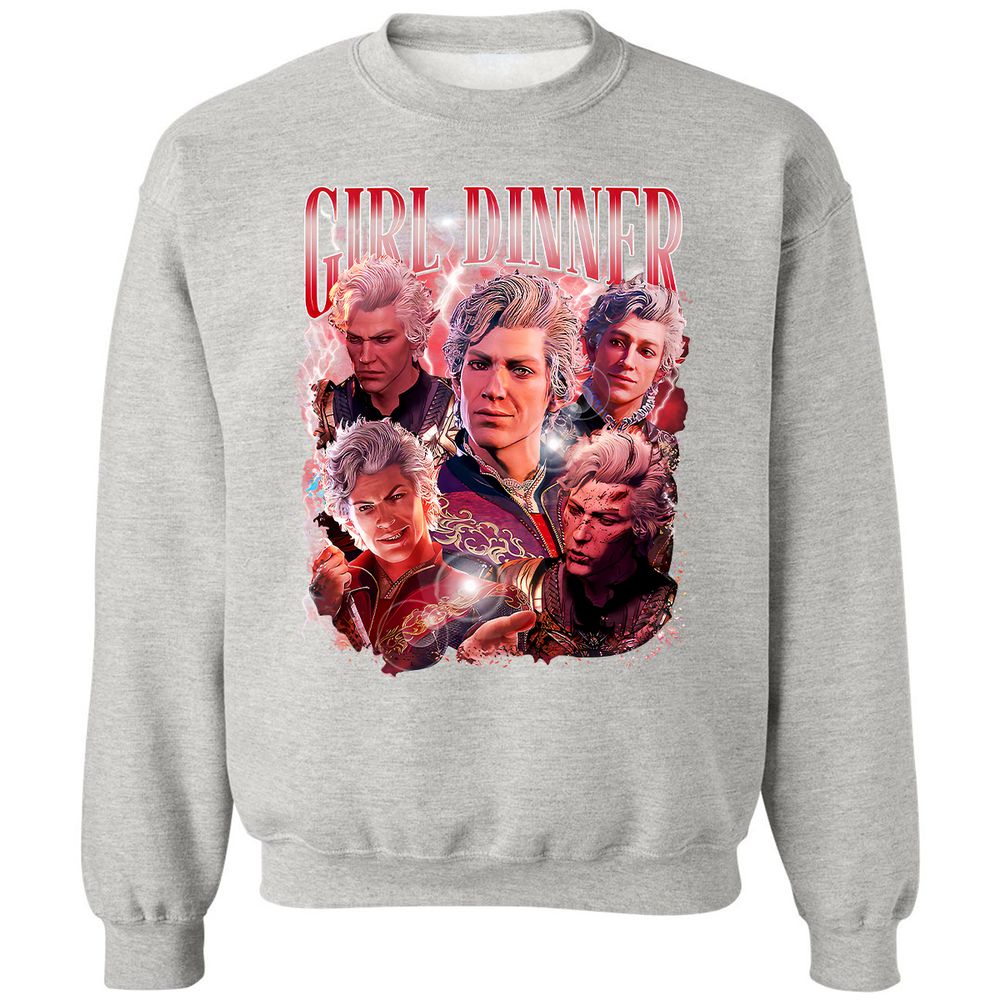 Astarion Girl Dinner Classic Unisex Sweatshirt - Ash - 8