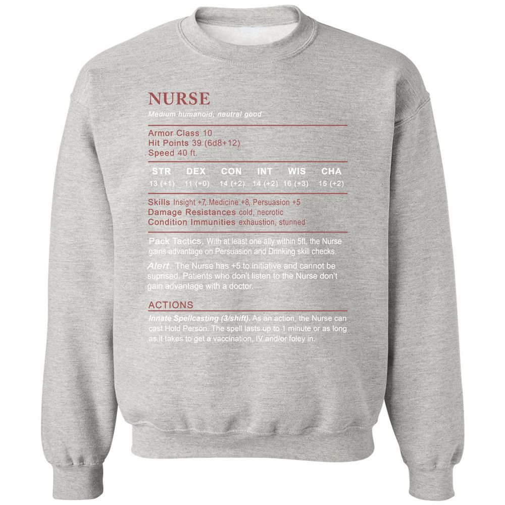 Nurse Stats 2 Classic Unisex Sweatshirt - Ash - 8