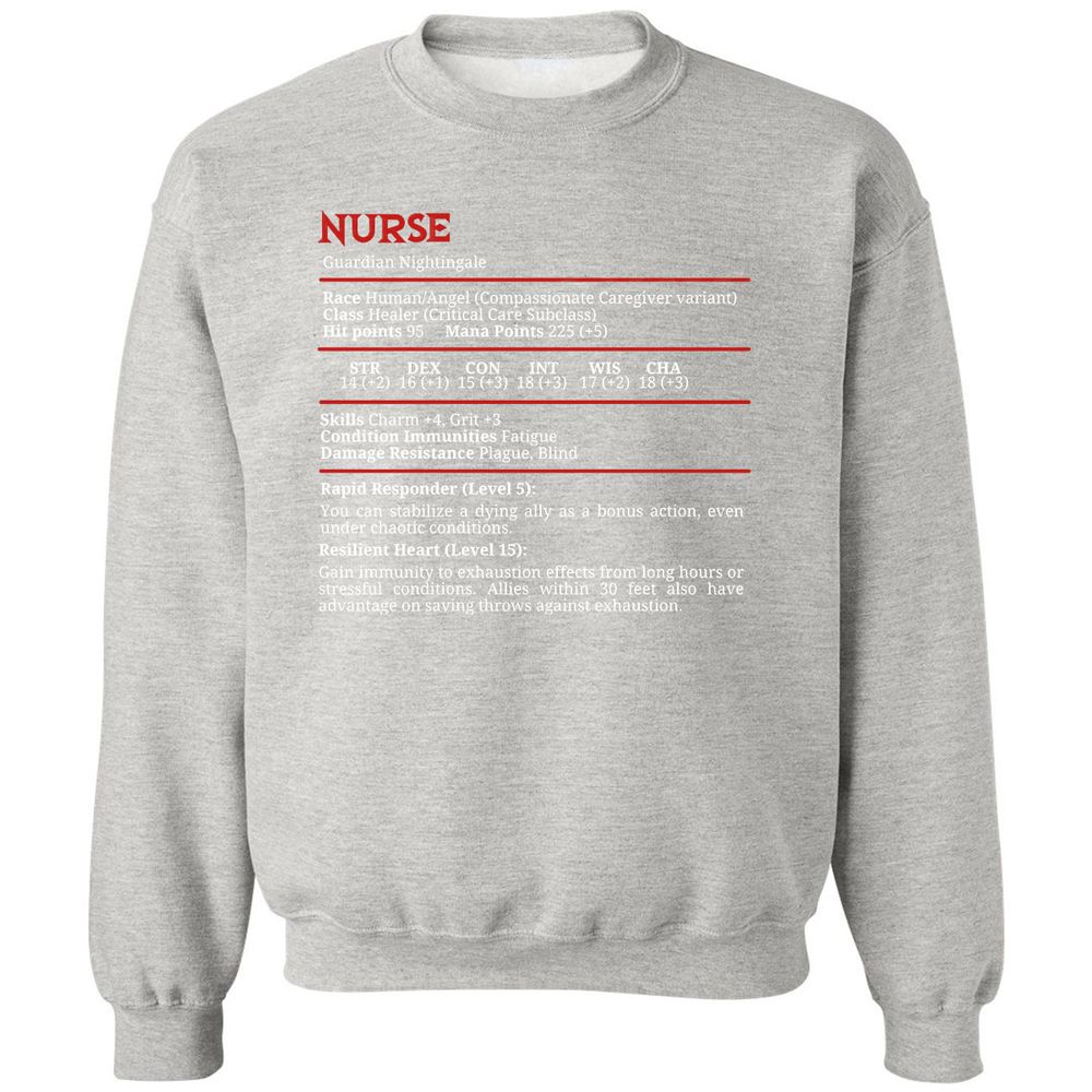 Nurse Stats Classic Unisex Sweatshirt - Ash - 8