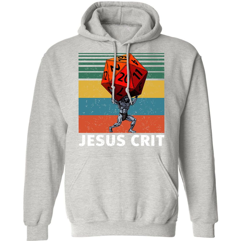Jesus Crit Classic Unisex Hoodie - Ash - 8