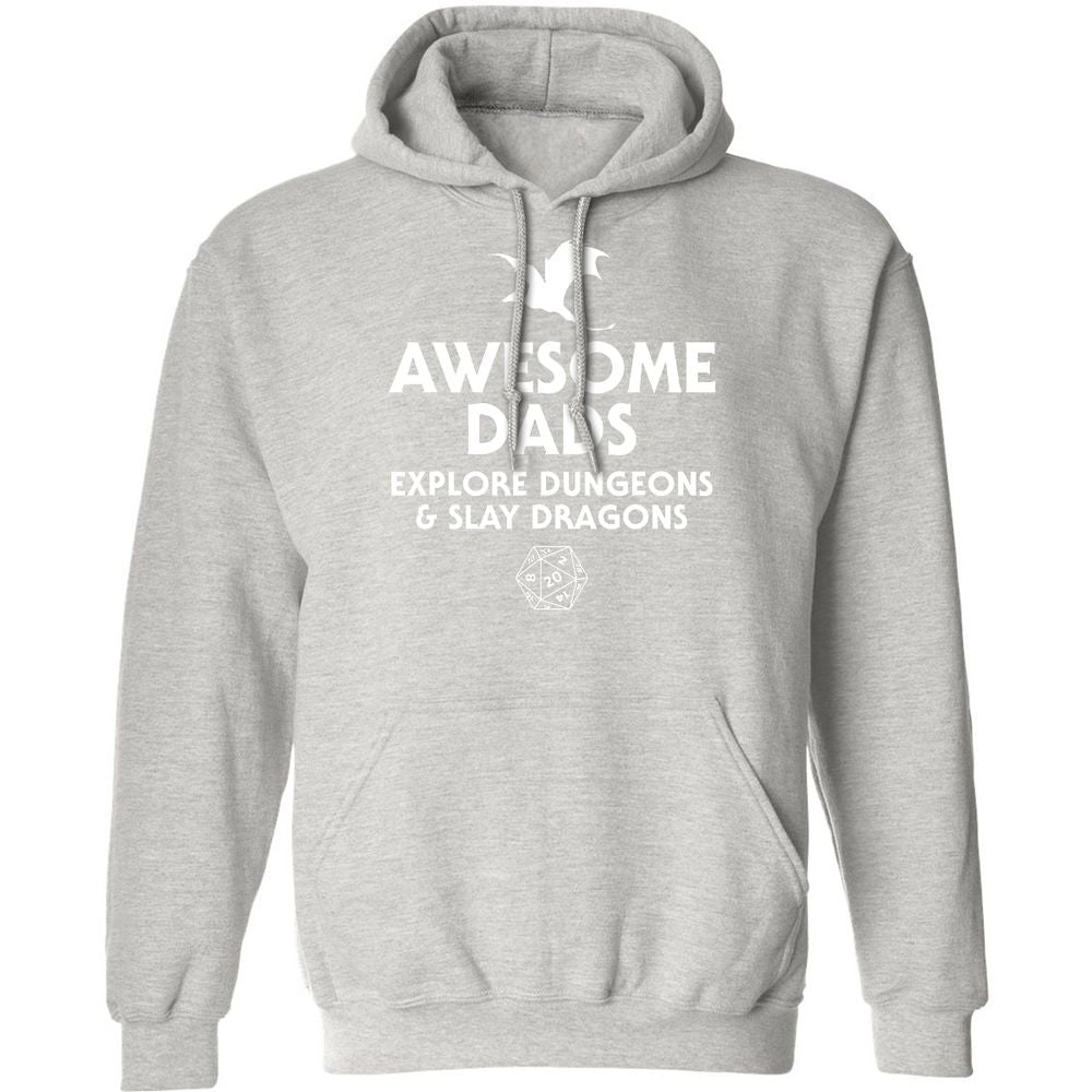 Awesome Dads Slay Dragons Classic Unisex Hoodie - Ash - 8