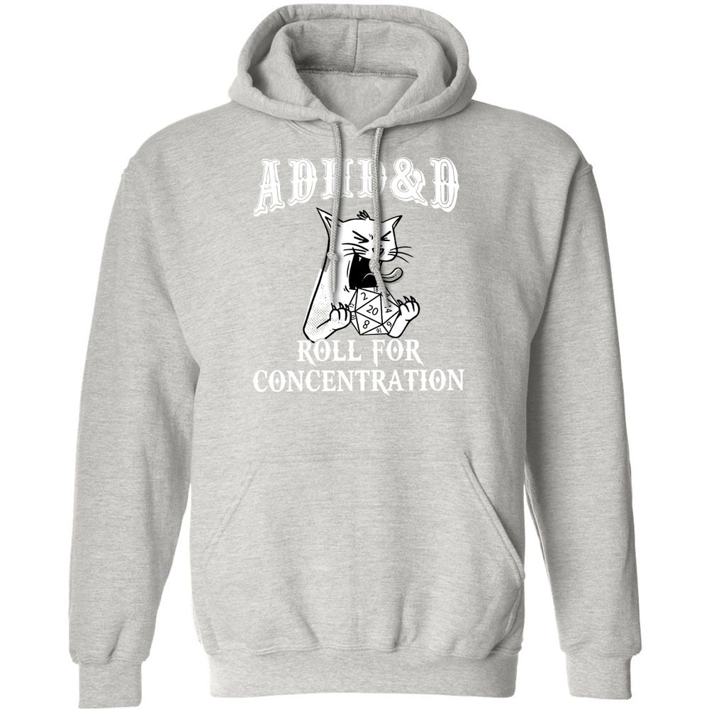 Cat ADHD&D Roll For Concentration Classic Unisex Hoodie - Ash - 8