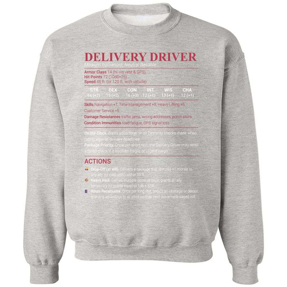 Delivery Driver Classic Unisex Sweatshirt - Ash - 8
