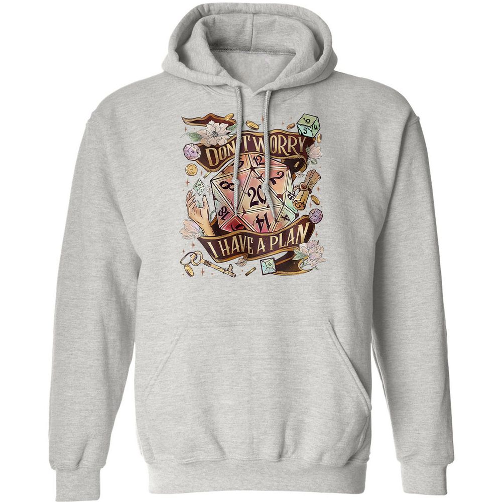 Floral Don't Worry I Have A Plan Classic Unisex Hoodie - Ash - 8