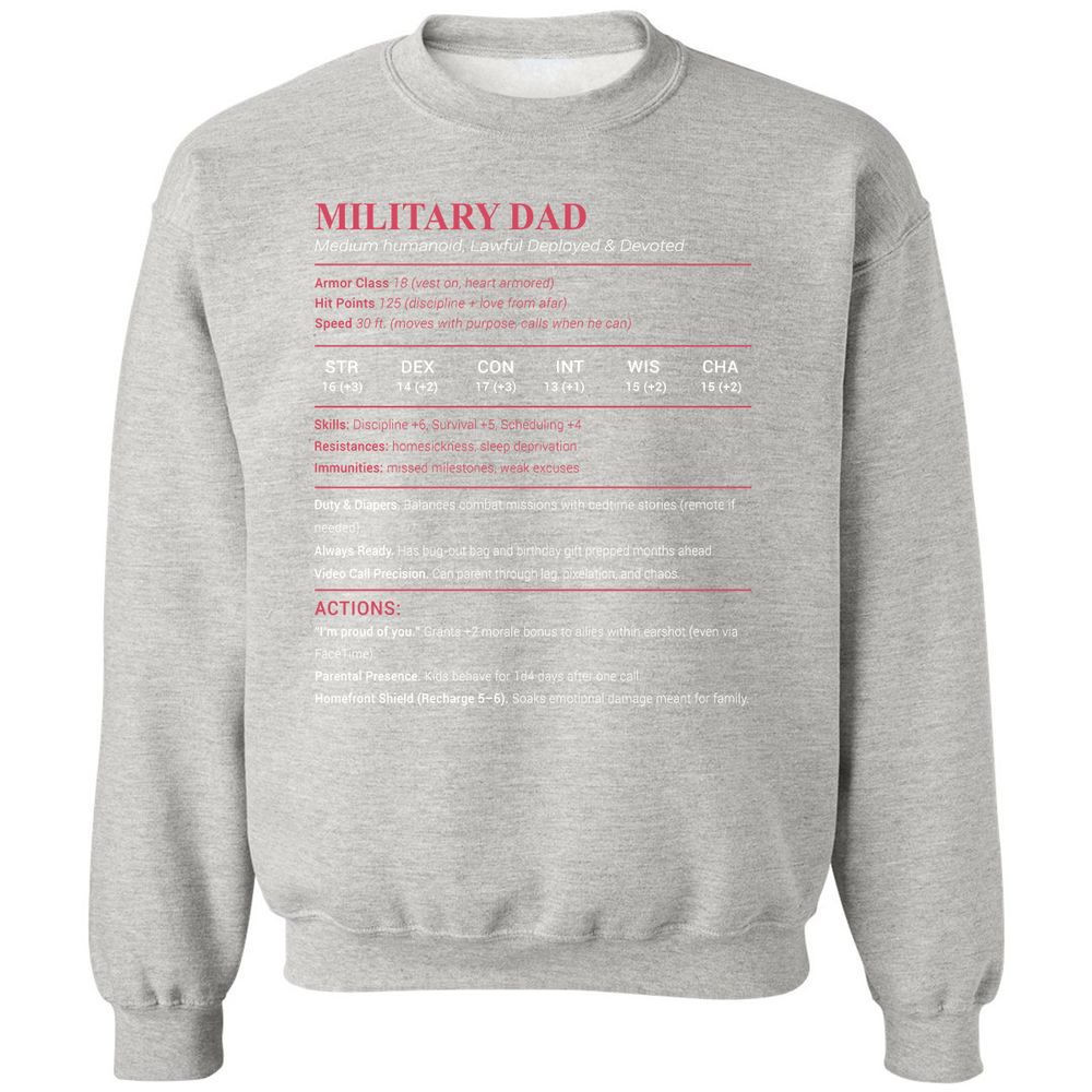 Military Dad Classic Unisex Sweatshirt - Ash - 8