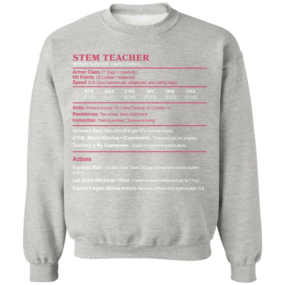 STEM TEACHER Classic Unisex Sweatshirt - Ash - 8