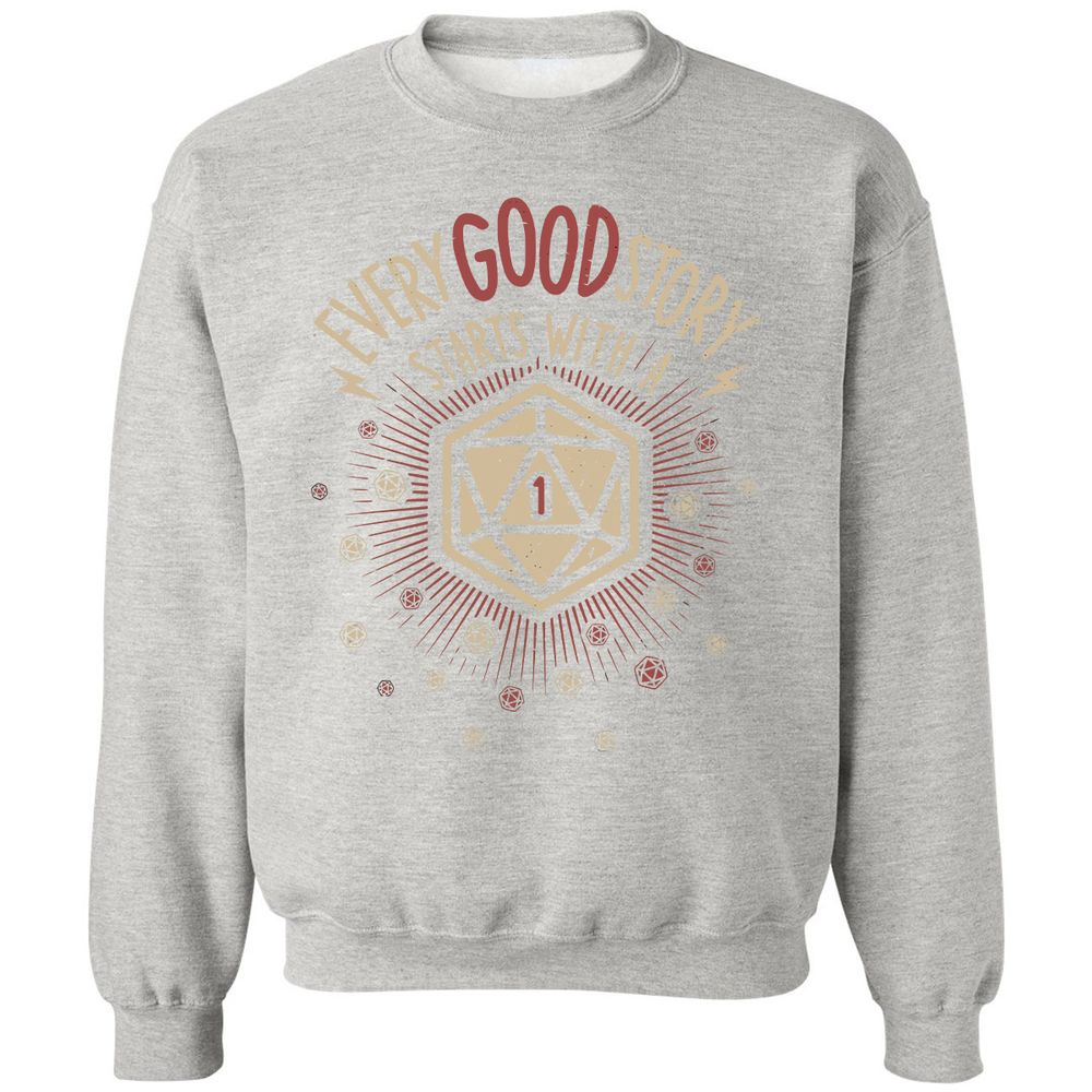Good Story Starts With A 1 Classic Unisex Sweatshirt - Ash - 8