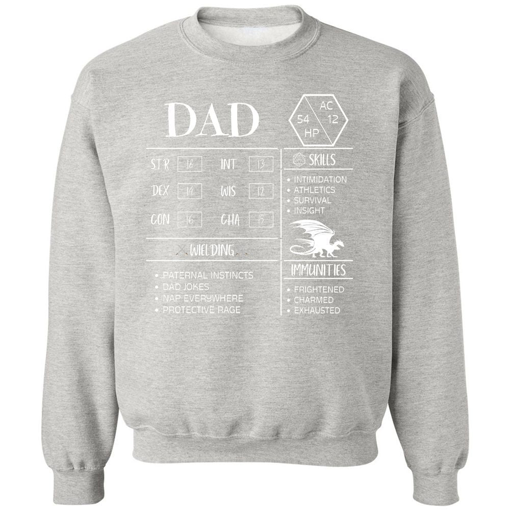 Dad Stats 2 Classic Unisex Sweatshirt - Ash - 8