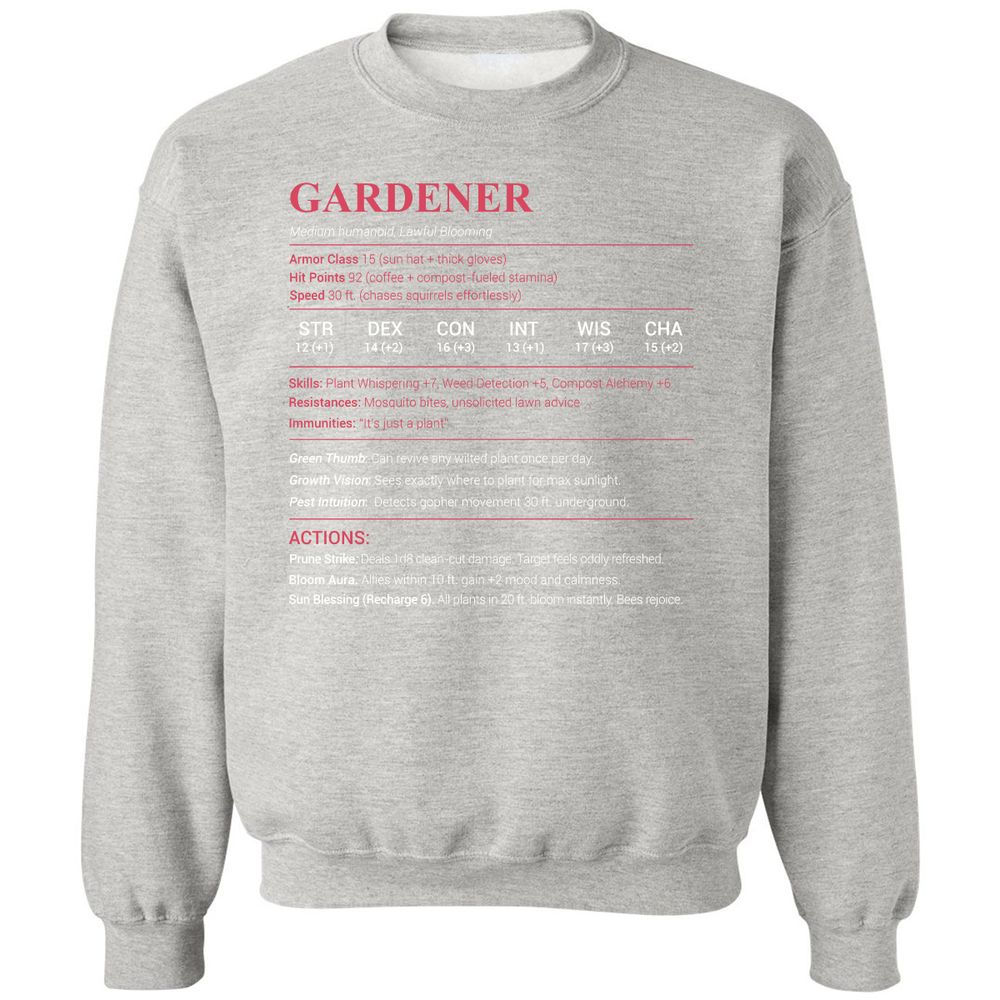 Gardener Stats Classic Unisex Sweatshirt - Ash - 8