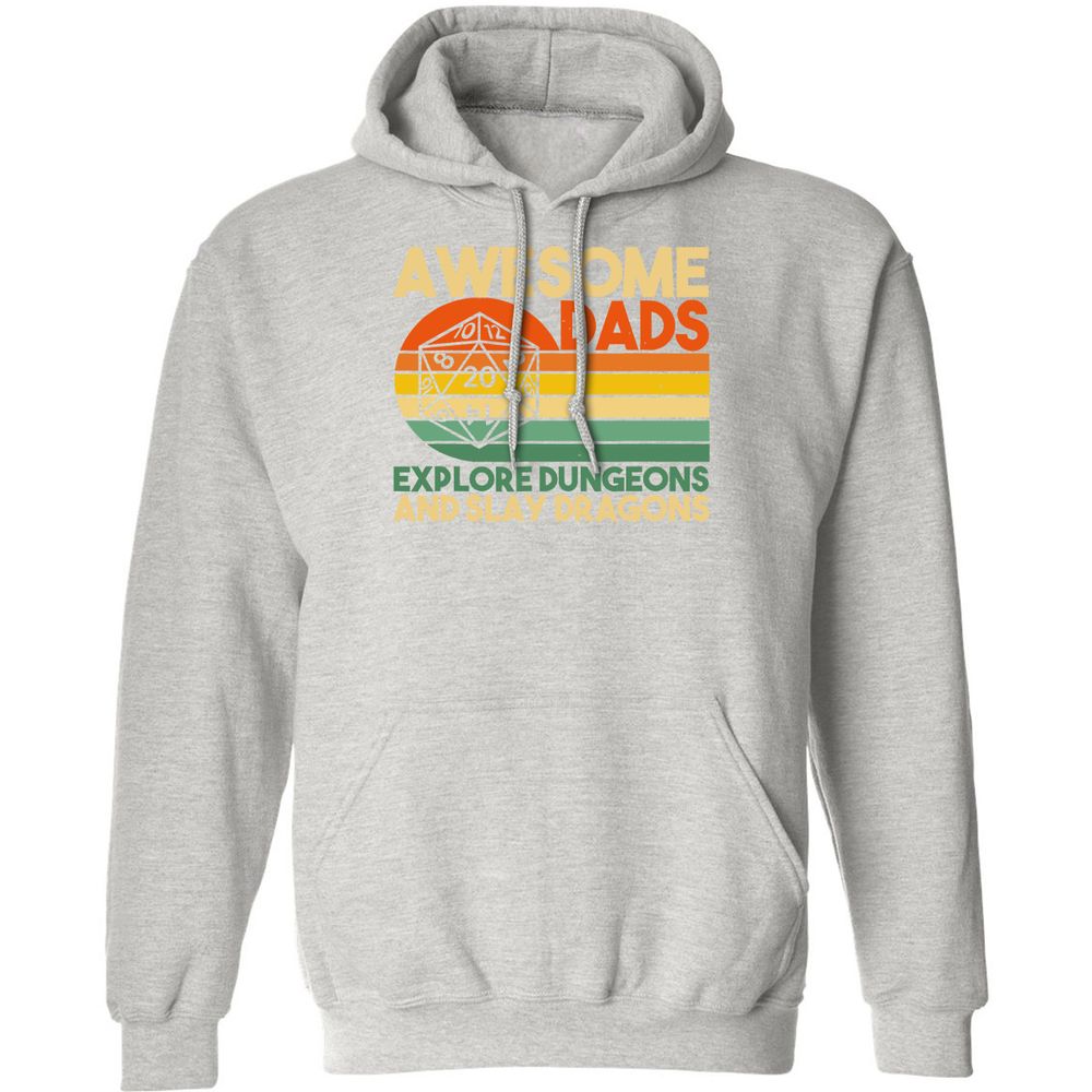 Awesome Dads Explore Dungeons Classic Unisex Hoodie - Ash - 8