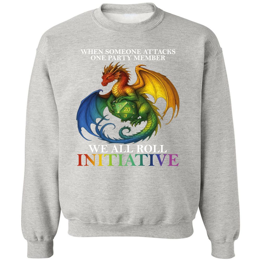Dragon Roll For Initiative Classic Unisex Sweatshirt - Ash - 8